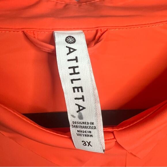 Athleta Urbanite Shirt Women’s Plus Size 3X  Button up Oversized Orange 530498 - Picture 11 of 11